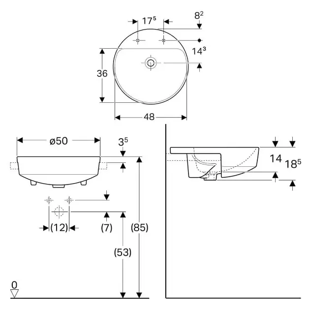Geberit - VariForm - Mosdó - 500.782.01.2 – 2. kép