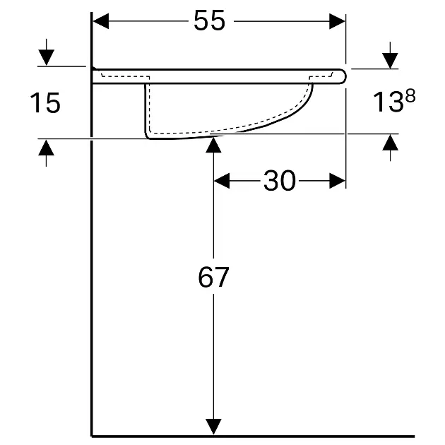 Geberit - Vitalis - Mosdó - 221555000 – 3. kép