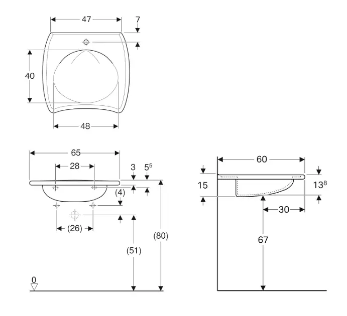 Geberit - Vitalis - Mosdó - 501.540.01.1 – 2. kép