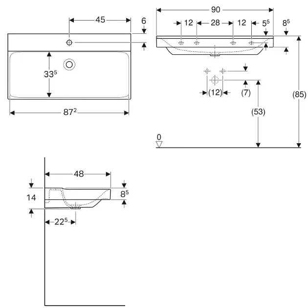 Geberit - Xeno 2 - Mosdó - 500.531.01.1 – 2. kép