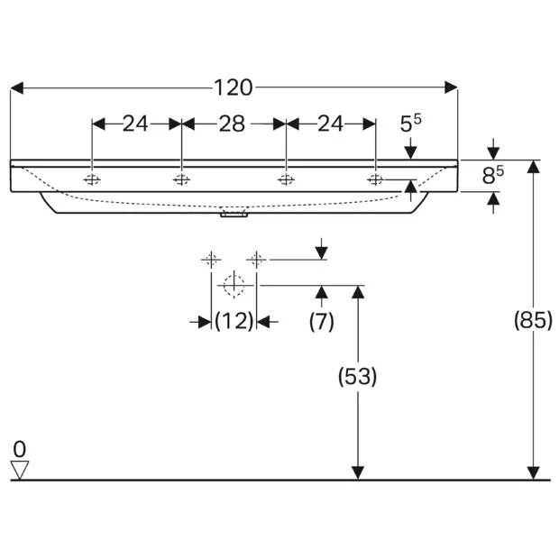 Geberit - Xeno 2 - Mosdó - 500.552.01.1 – 2. kép