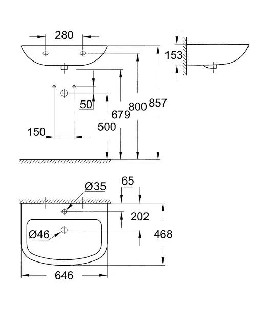 Grohe - Bau Ceramic - Mosdó - 39420000 – 2. kép