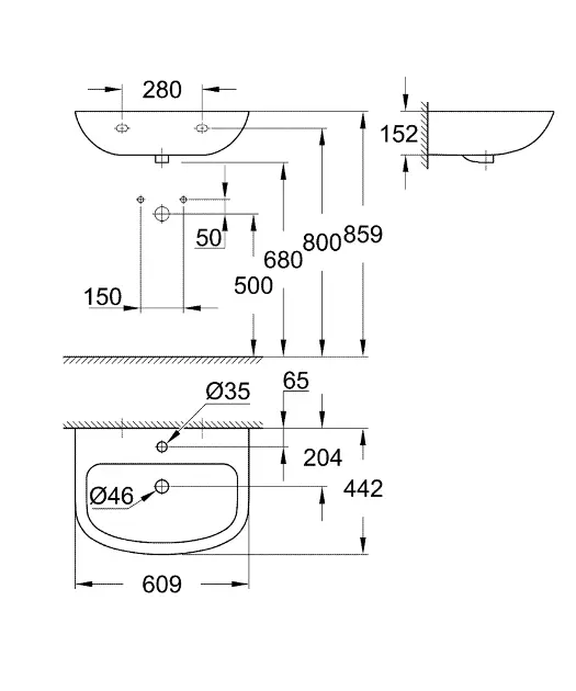 Grohe - Bau Ceramic - Mosdó - 39421000 – 2. kép