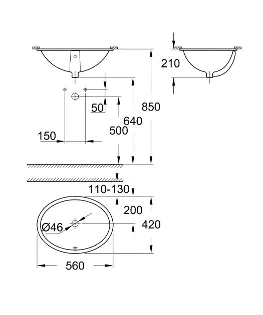 Grohe - Bau Ceramic - Mosdó - 39423000 – 2. kép