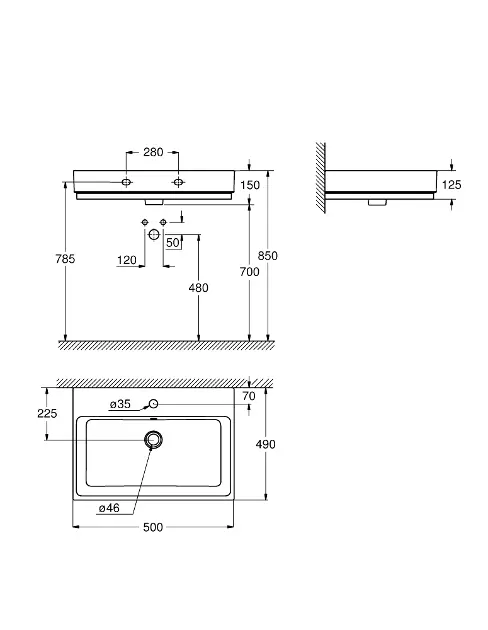 Grohe - Cube Ceramic - Mosdó - 3947400H – 2. kép