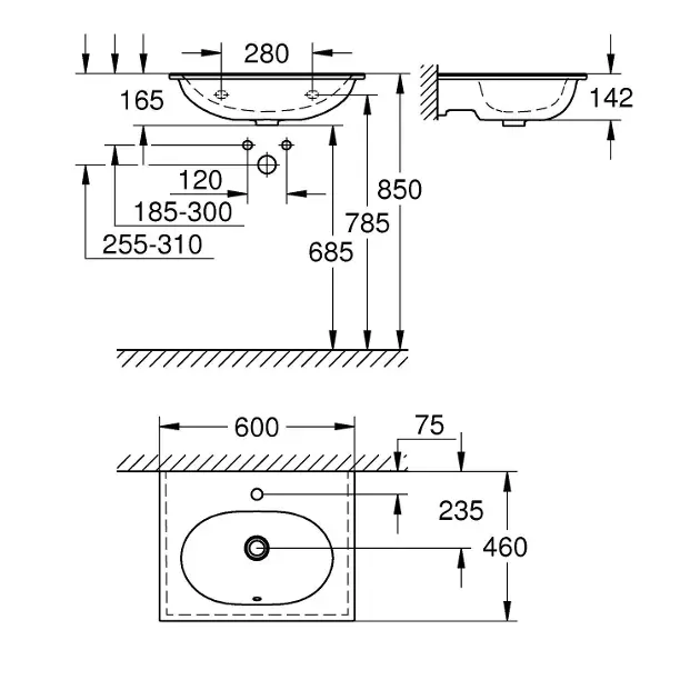 Grohe - Essence - Mosdó - 3956800H – 2. kép