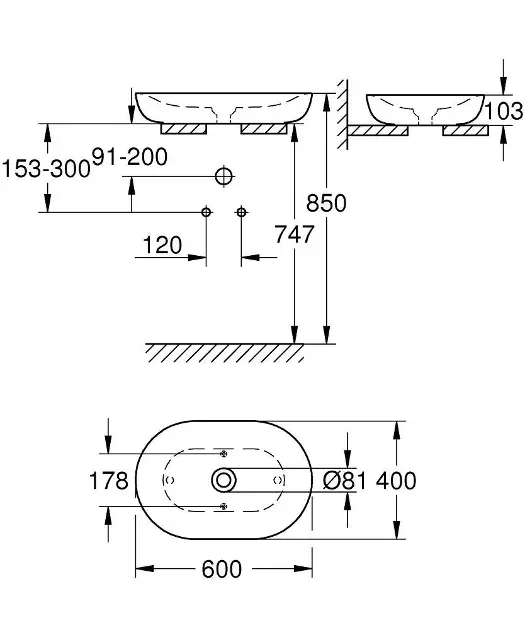 Grohe - Essence - Mosdó - 3960800H – 2. kép