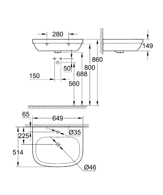 Grohe - Euro Ceramic - Mosdó - 39323000 – 2. kép