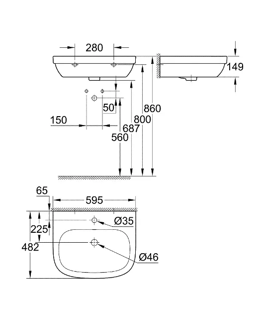 Grohe - Euro Ceramic - Mosdó - 39335000 – 2. kép