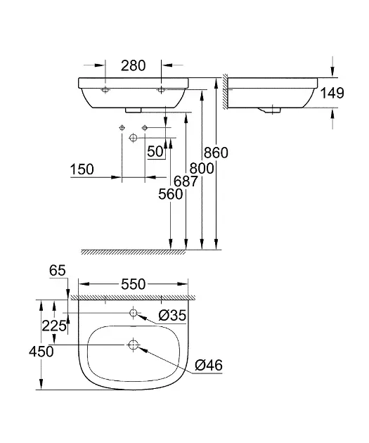 Grohe - Euro Ceramic - Mosdó - 39336000 – 2. kép