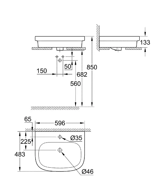 Grohe - Euro Ceramic - Mosdó - 39337000 – 2. kép
