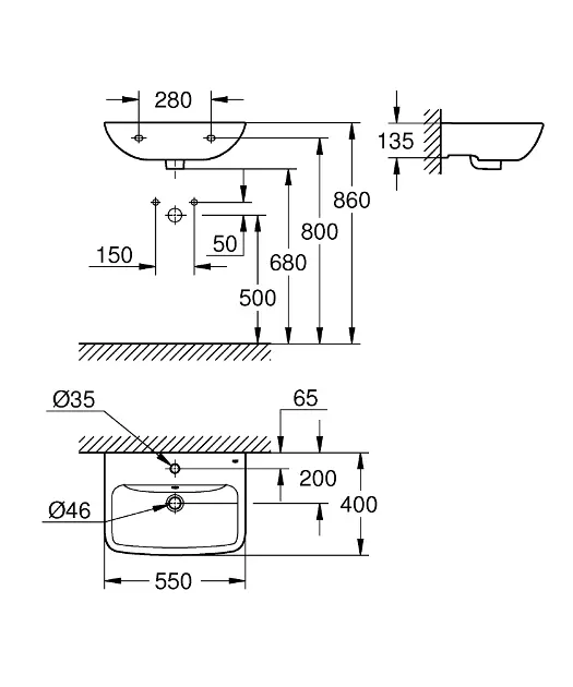 Grohe - Start Edge - Mosdó - 39949000 – 2. kép