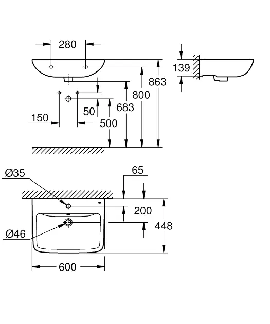 Grohe - Start Edge - Mosdó - 39950000 – 2. kép