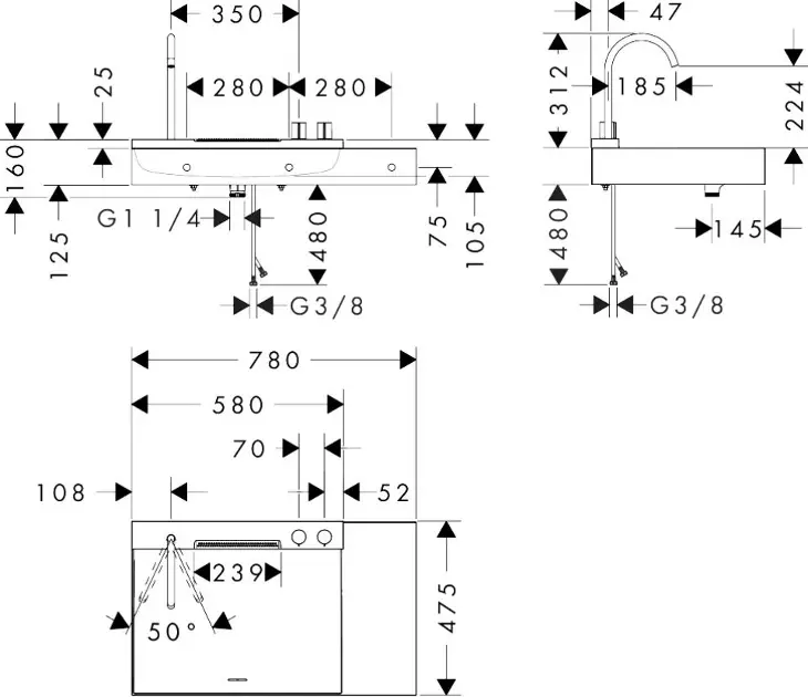 Hansgrohe - Avalegra - Mosdó - 22473990 – 2. kép