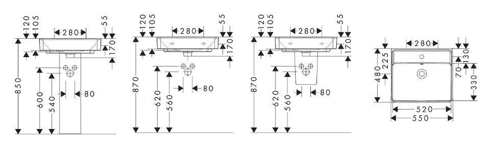 Hansgrohe - Xanuia Q - Mosdó - 60132450 – 2. kép