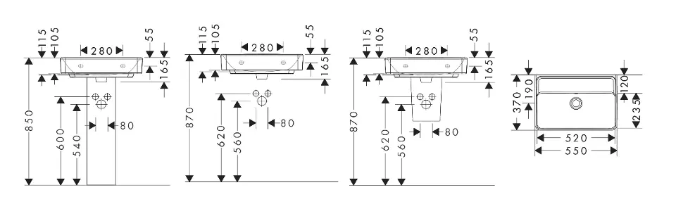 Hansgrohe - Xanuia Q - Mosdó - 60210450 – 2. kép