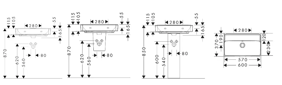 Hansgrohe - Xanuia Q - Mosdó - 60214450 – 2. kép