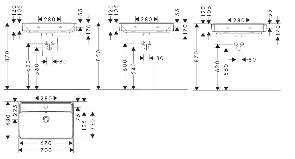 Hansgrohe - Xanuia Q - Mosdó - 60221450 – 2. kép