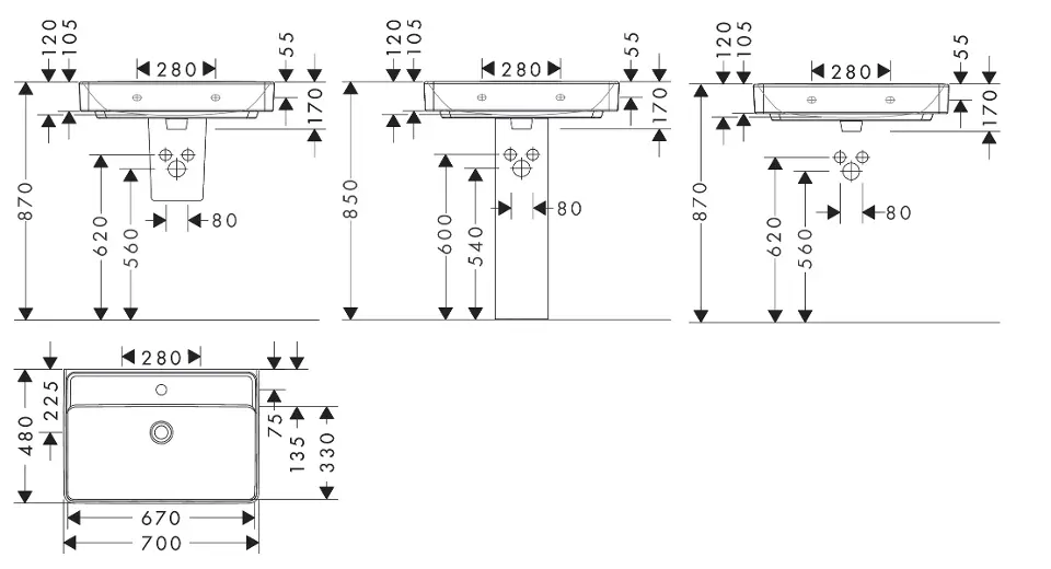 Hansgrohe - Xanuia Q - Mosdó - 60223450 – 2. kép