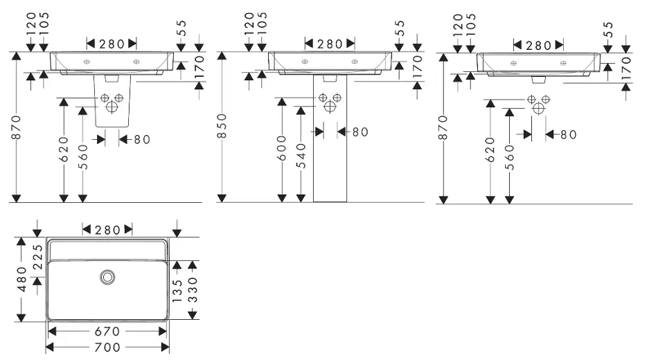 Hansgrohe - Xanuia Q - Mosdó - 60224450 – 2. kép