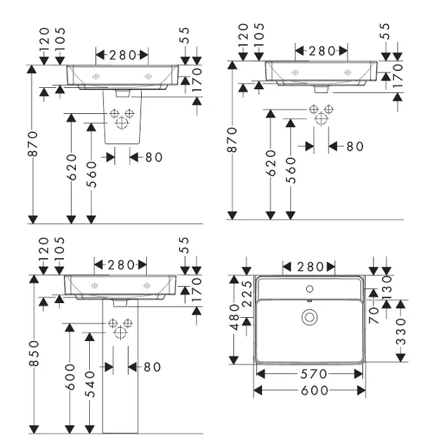 Hansgrohe - Xanuia Q - Mosdó - 61010450 – 2. kép