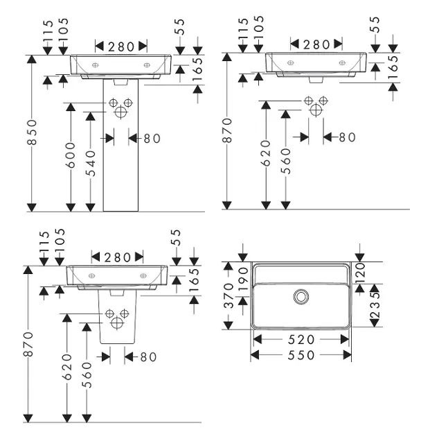 Hansgrohe - Xanuia Q - Mosdó - 61123450 – 2. kép
