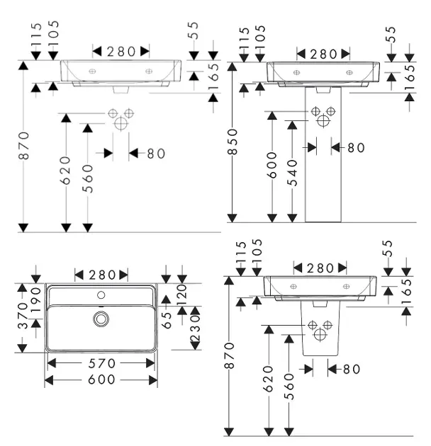 Hansgrohe - Xanuia Q - Mosdó - 61124450 – 2. kép