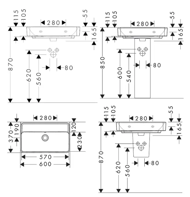 Hansgrohe - Xanuia Q - Mosdó - 61125450 – 2. kép