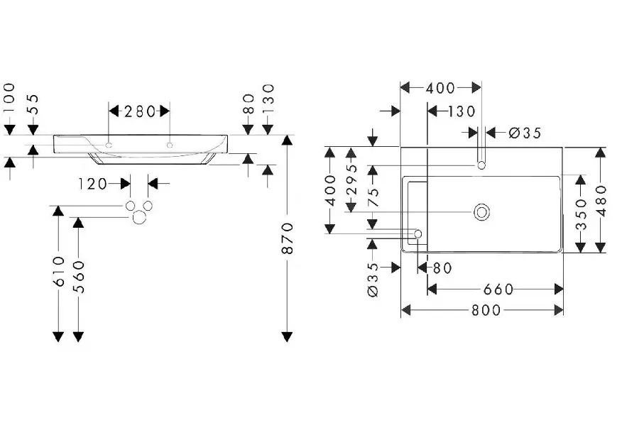 Hansgrohe - Xelu Q - Mosdó - 60320450 – 2. kép