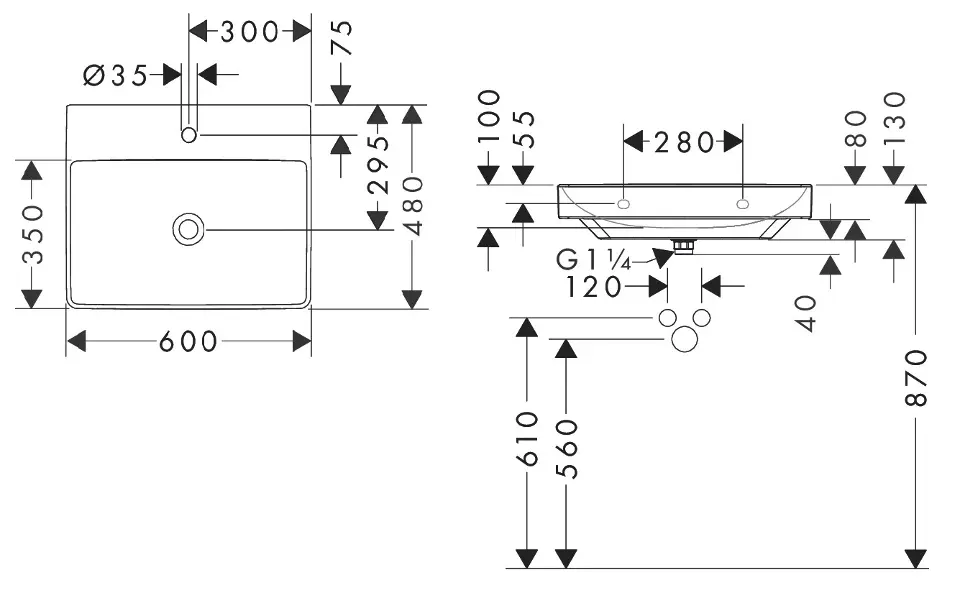 Hansgrohe - Xelu Q - Mosdó - 61018450 – 2. kép