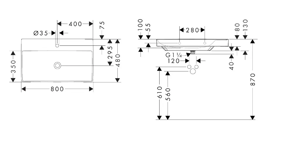 Hansgrohe - Xelu Q - Mosdó - 61022450 – 2. kép