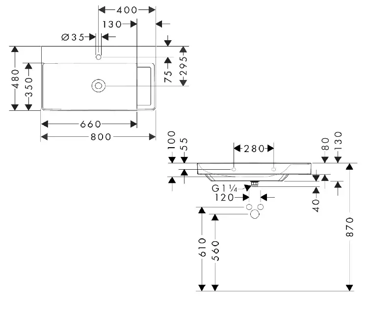 Hansgrohe - Xelu Q - Mosdó - 61024450 – 2. kép