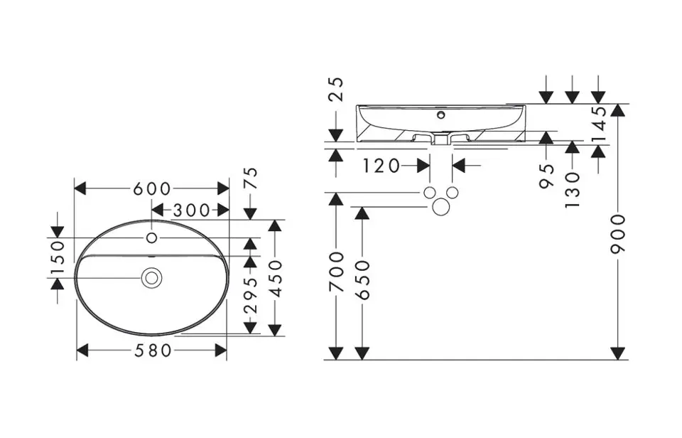 Hansgrohe - Xuniva D - Mosdó - 60170450 – 2. kép