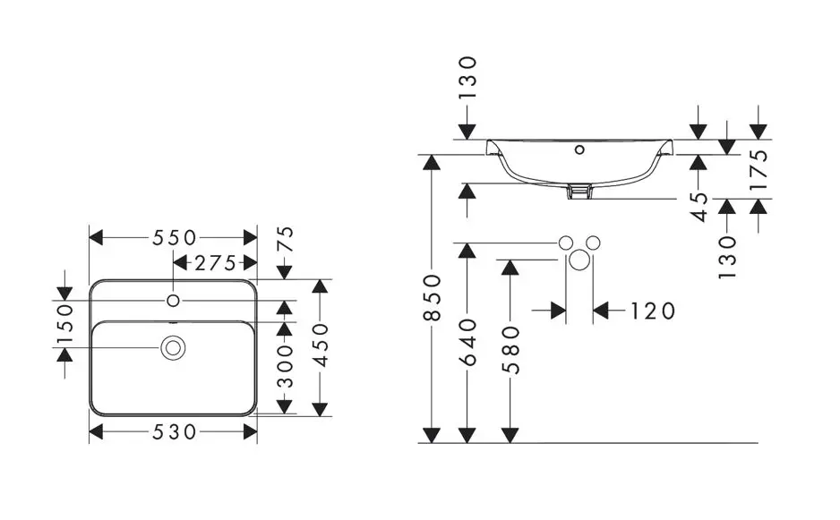 Hansgrohe - Xuniva Q - Mosdó - 61068450 – 2. kép