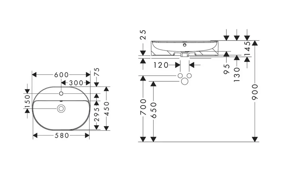 Hansgrohe - Xuniva U - Mosdó - 60171450 – 2. kép