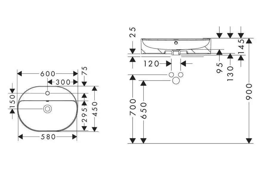Hansgrohe - Xuniva U - Mosdó - 61080450 – 2. kép