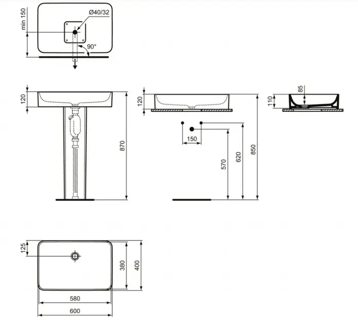 Ideal Standard - Conca Ceram - Mosdó - T369801 – 2. kép
