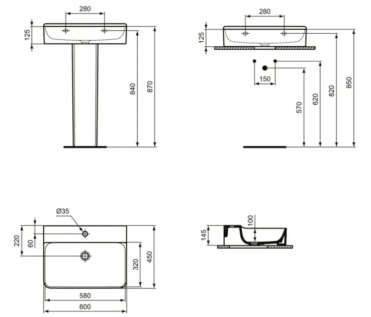 Ideal Standard - Conca Ceram - Mosdó - T379001 – 2. kép