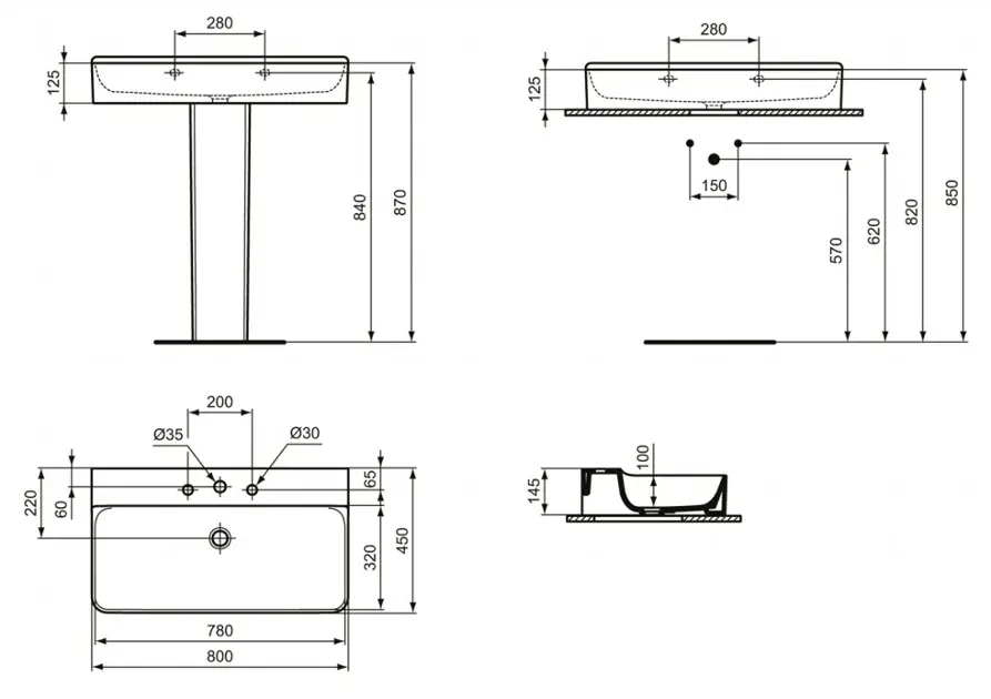 Ideal Standard - Conca Ceram - Mosdó - T379601 – 2. kép