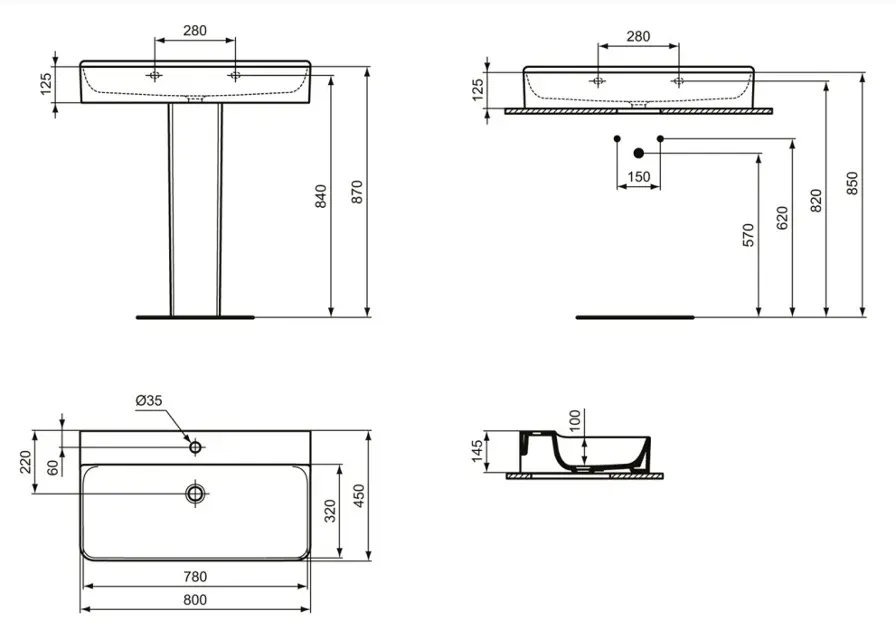 Ideal Standard - Conca Ceram - Mosdó - T382901 – 2. kép