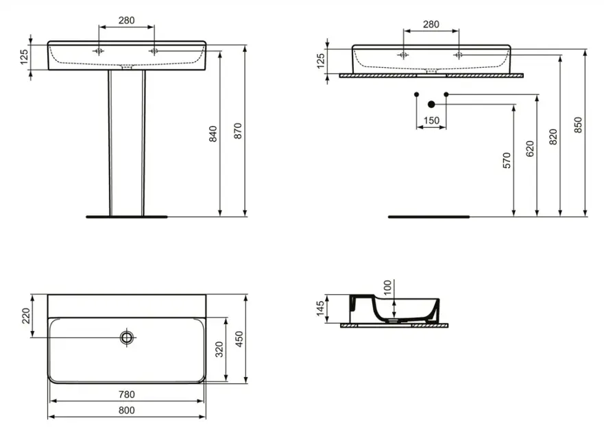 Ideal Standard - Conca Ceram - Mosdó - T383101 – 2. kép