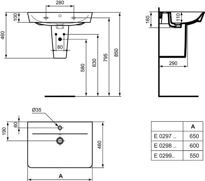 Ideal Standard - Connect Air - Mosdó - E029801 – 2. kép