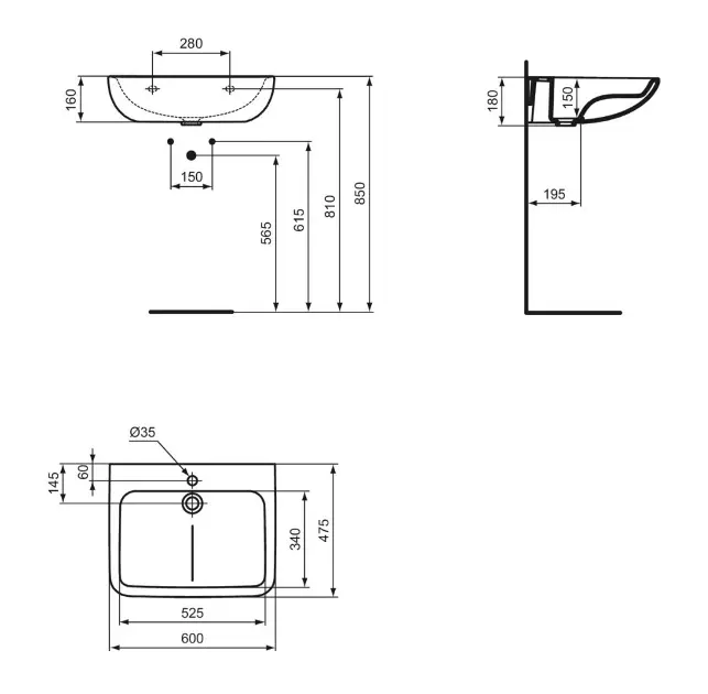 Ideal Standard - Contour 21+ - Mosdó - E1604HY – 2. kép
