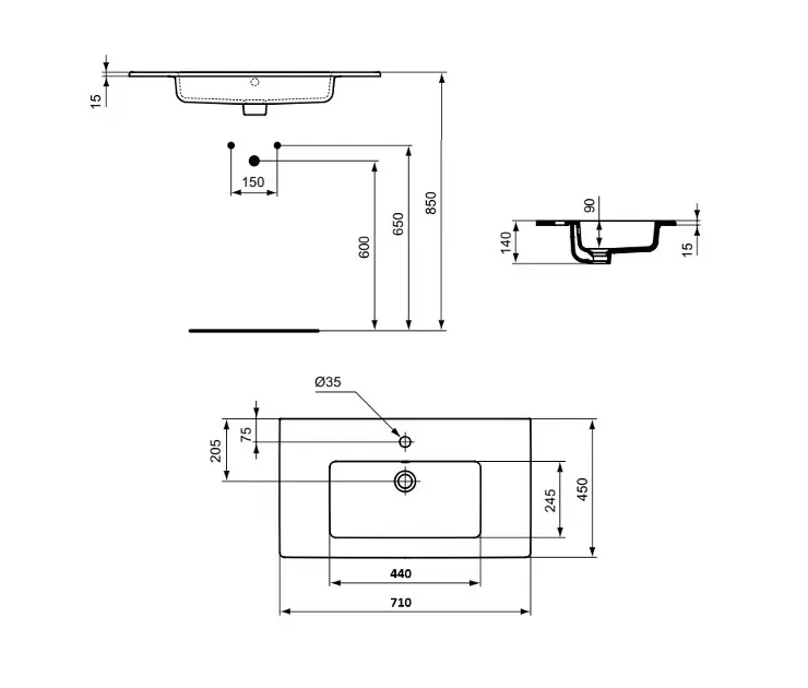 Ideal Standard - Eurovit - Mosdó - E053501 – 2. kép