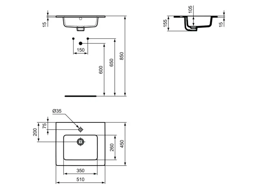 Ideal Standard - Eurovit - Mosdó - E109901 – 2. kép