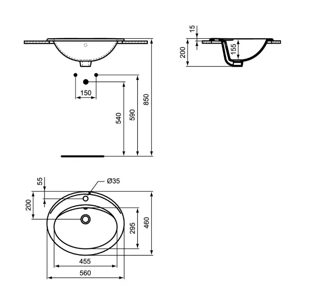 Ideal Standard - Eurovit - Mosdó - E874901 – 2. kép
