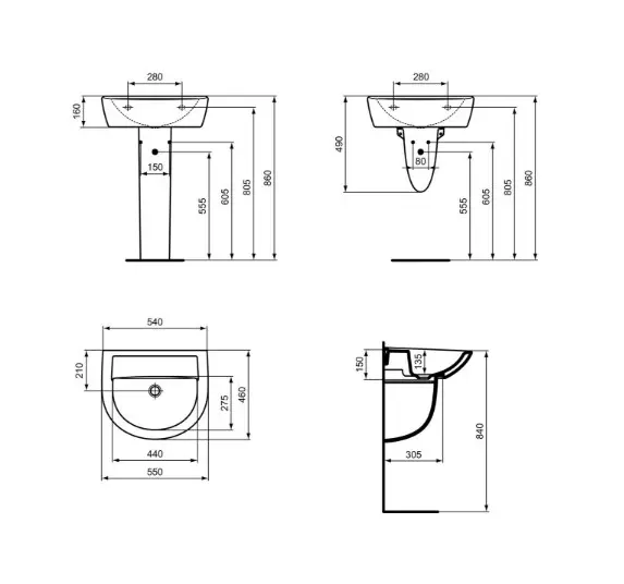 Ideal Standard - Eurovit - Mosdó - W329901 – 2. kép