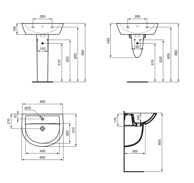 Ideal Standard - Eurovit - Mosdó - W332301 – 2. kép