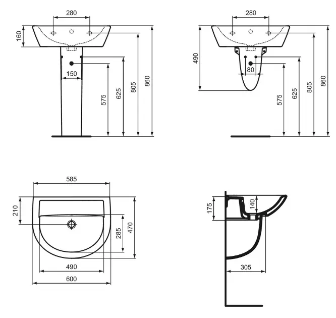 Ideal Standard - Eurovit - Mosdó - W332401 – 2. kép