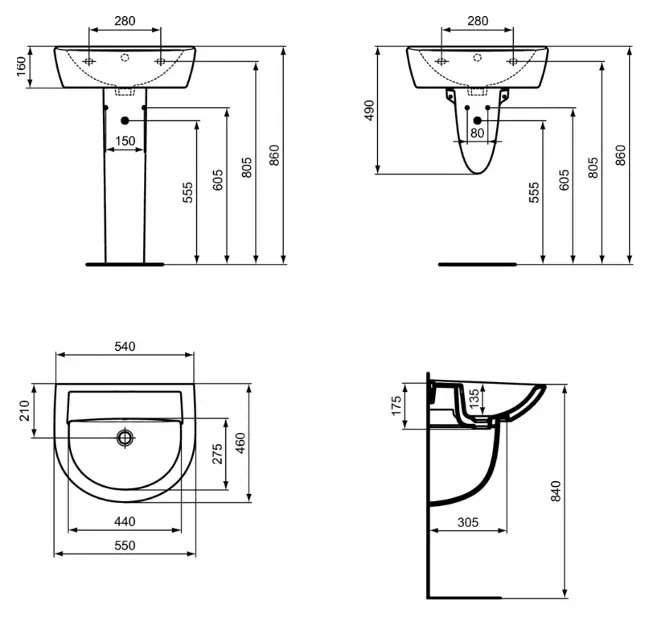 Ideal Standard - Eurovit - Mosdó - W332701 – 2. kép
